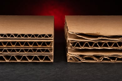 Properly bonded board compared with damaged and delaminated board