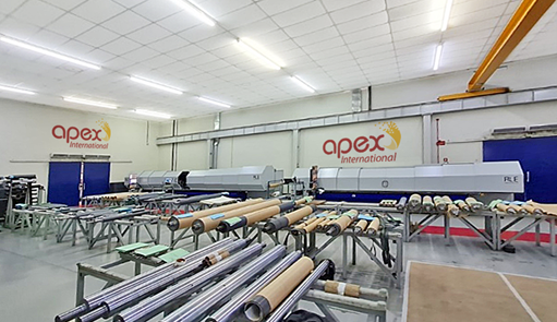 Apex Latin America´s laser room featuring brand-new laser engraving machine at right.