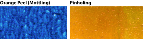 orange peel pinholing